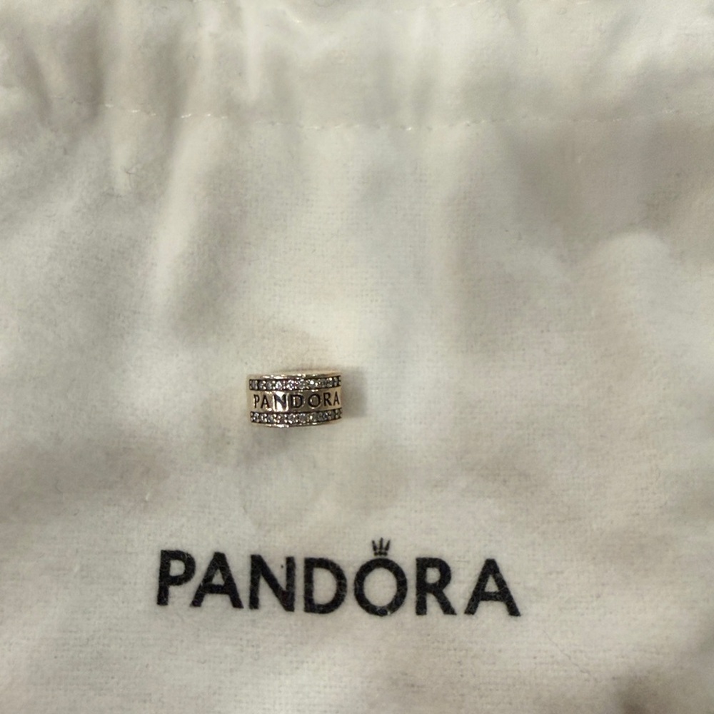 Pandora Silver Band with Sparkling Details